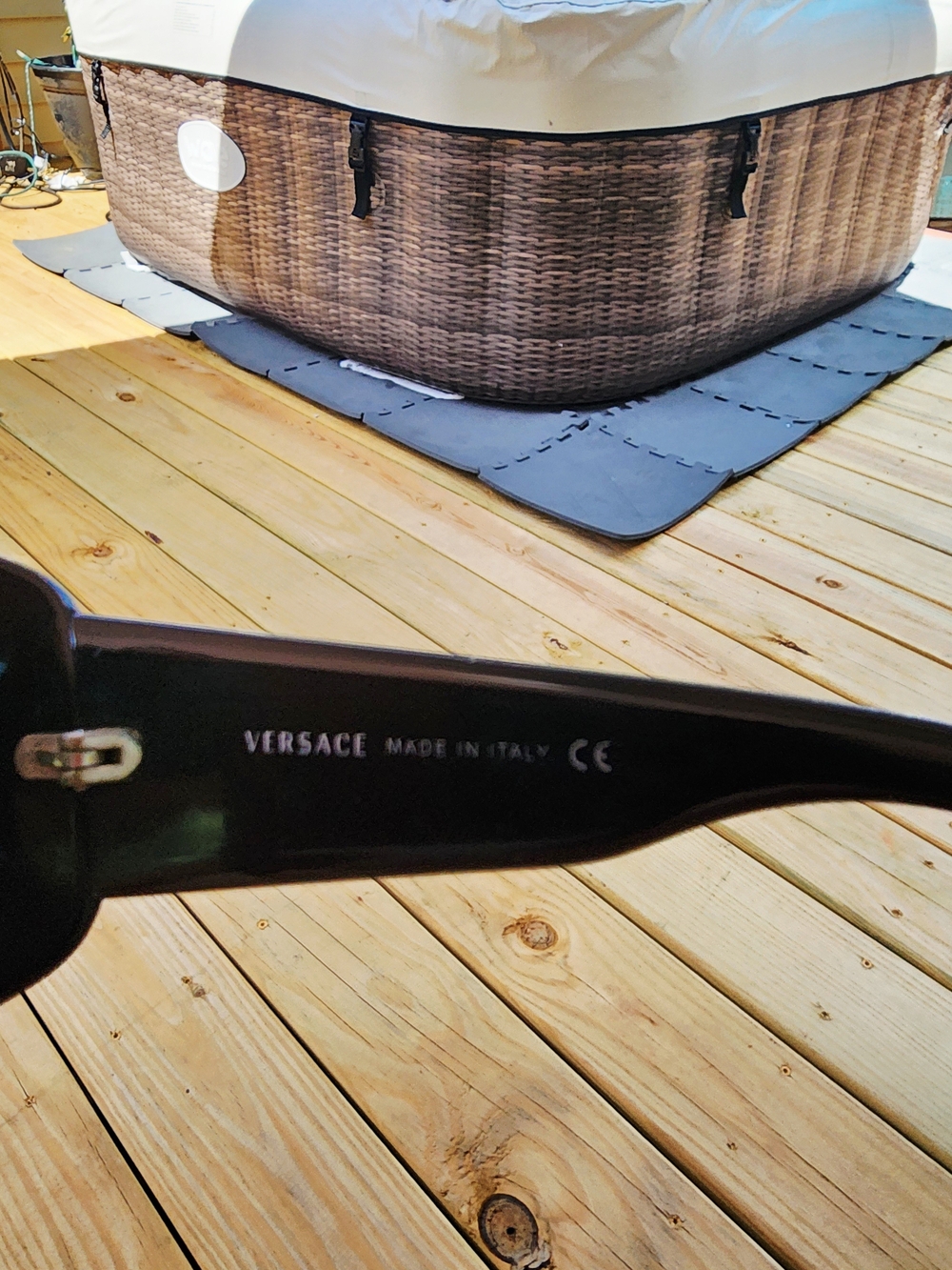 Versace Black Sunglasses with Gold Logo - Picture 6 of 8